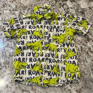 215.  Sovereign + Code Kids Dinosaur Print Shirt - Green and White size 4